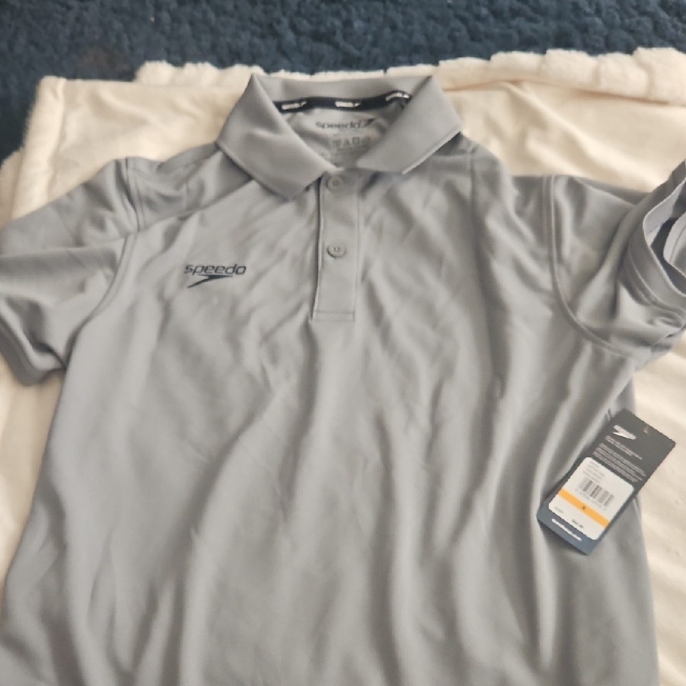 Speedo Gray Polo Shirt Classic Design